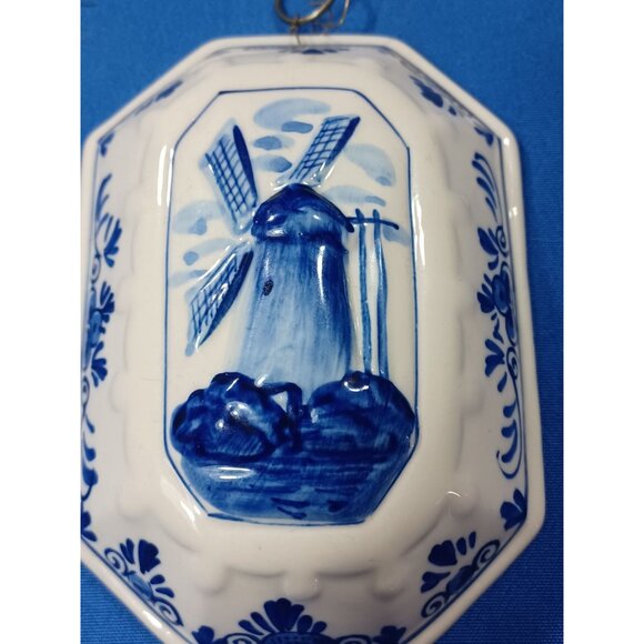 Hand-Painted Delft Blue Dutch Windmill Porcelain Wall Hanging Decor 3D Holland - Picture 6 of 9